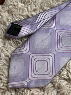 Ted Baker Geometric Concentric Square Silk Purple Knotted Tie