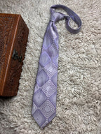 Ted Baker Geometric Concentric Square Silk Purple Knotted Tie