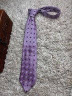 Lloyd Attree & Smith Geometric Square Pink Purple Pure Silk Tie