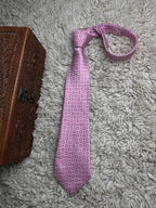 Smyth & Gibson Belfast Pink Silver Geometric Square Silk tie