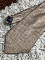 Next Bronze Brown Geometric Maze Square Silk tie