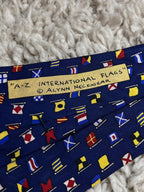 Alynn A-Z International Signal Flags Nautical Navy Blue Silk Tie