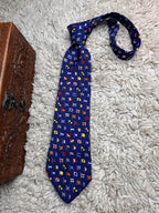 Alynn A-Z International Signal Flags Nautical Navy Blue Silk Tie