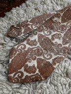 Tootal Vintage Paisley Copper Brown Silver Polyester Tie