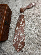 Tootal Vintage Paisley Copper Brown Silver Polyester Tie