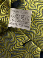 Woods & Gray Geometric Wavy Abstract Chartreuse Lime Green Yellow Tie