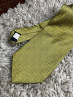Woods & Gray Geometric Wavy Abstract Chartreuse Lime Green Yellow Tie