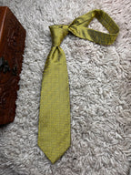 Woods & Gray Geometric Wavy Abstract Chartreuse Lime Green Yellow Tie
