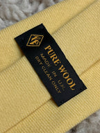 Vintage Pure Wool Solid Pale Yellow Textured Classic Tie