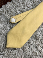 Vintage Pure Wool Solid Pale Yellow Textured Classic Tie