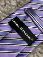 Daniel Grahame Purple Striped Microfibre Tie