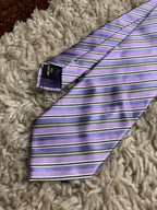Daniel Grahame Purple Striped Microfibre Tie