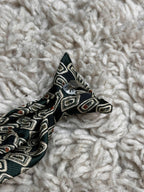 Berkertex Forest Green Geometric Retro Clip-On Vintage Aesthetic Tie