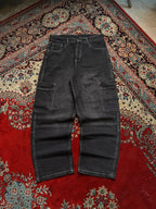 HOUSE Fragile Embroidered Black Denim Cargos - 38