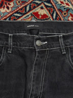 HOUSE Fragile Embroidered Black Denim Cargos - 38