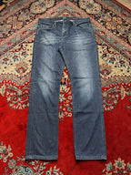 JEFF BANKS JEANS Straight FIT WASHED BLUE JEANS - 34