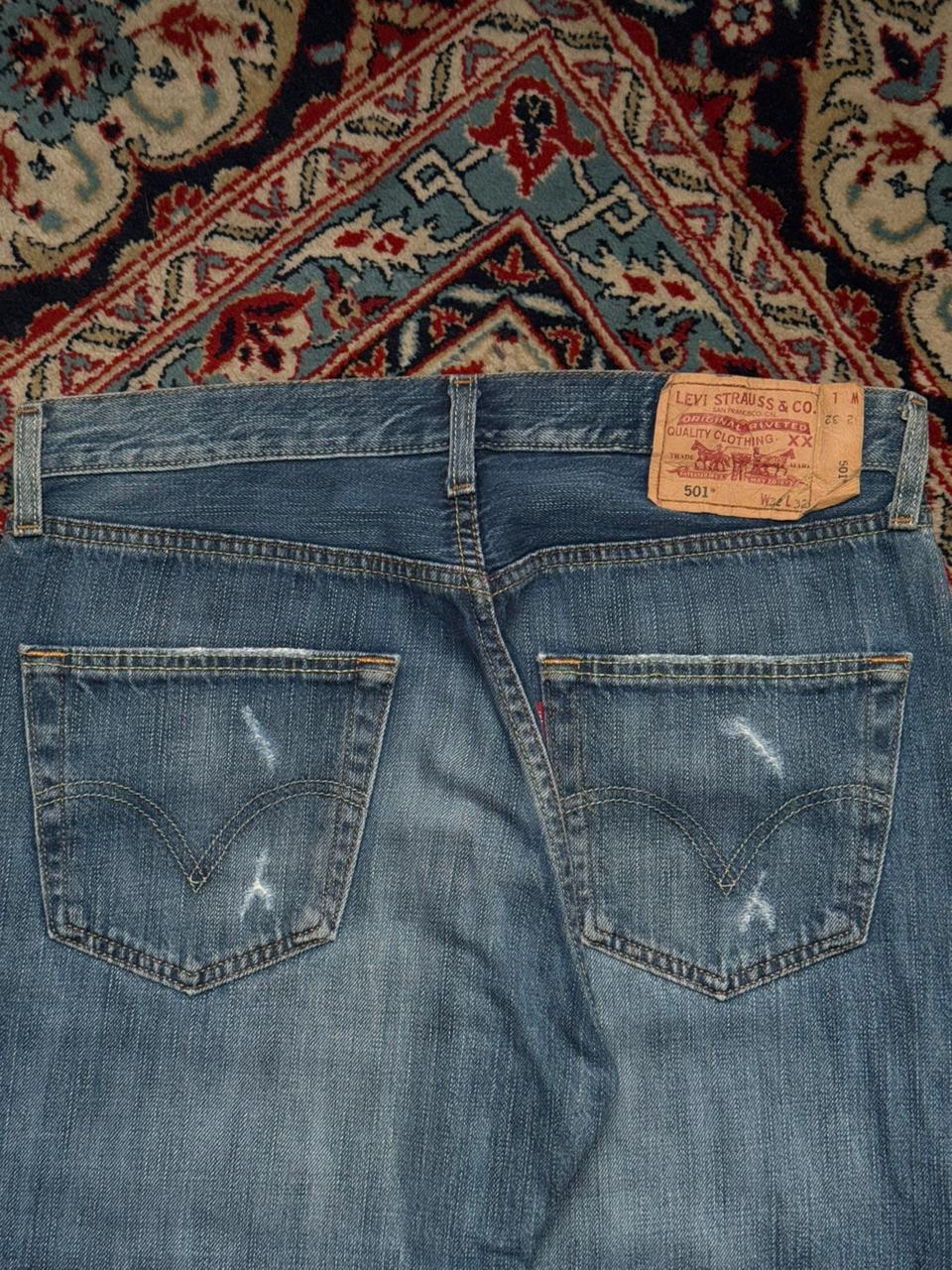 Vintage Levi's 501 Straight Fit WASHED BLUE Jeans - 3