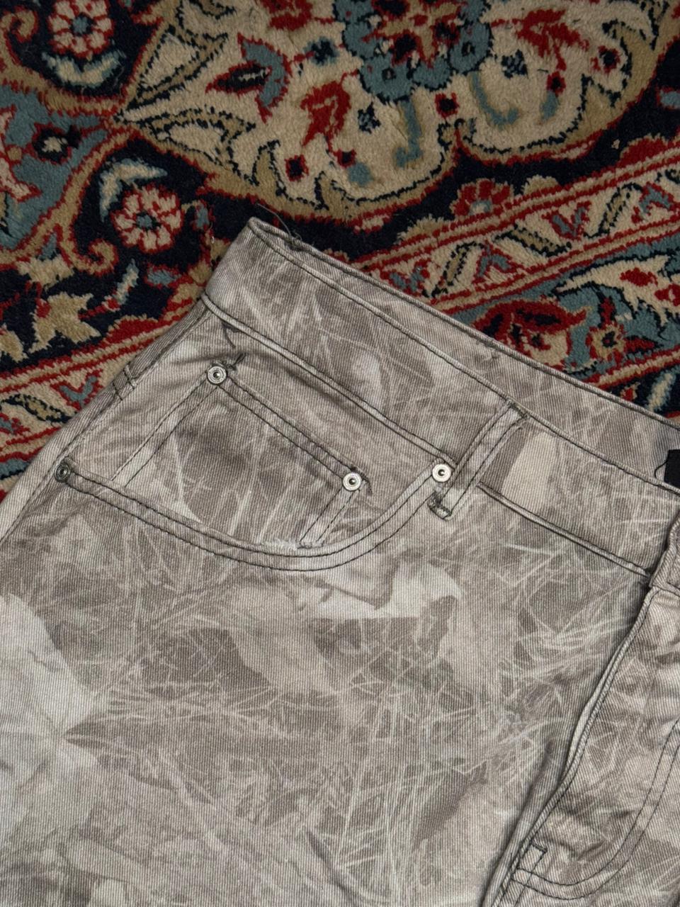 Boohooman Baggy Fit All Over Leaf Print Camo Style Jeans - 36