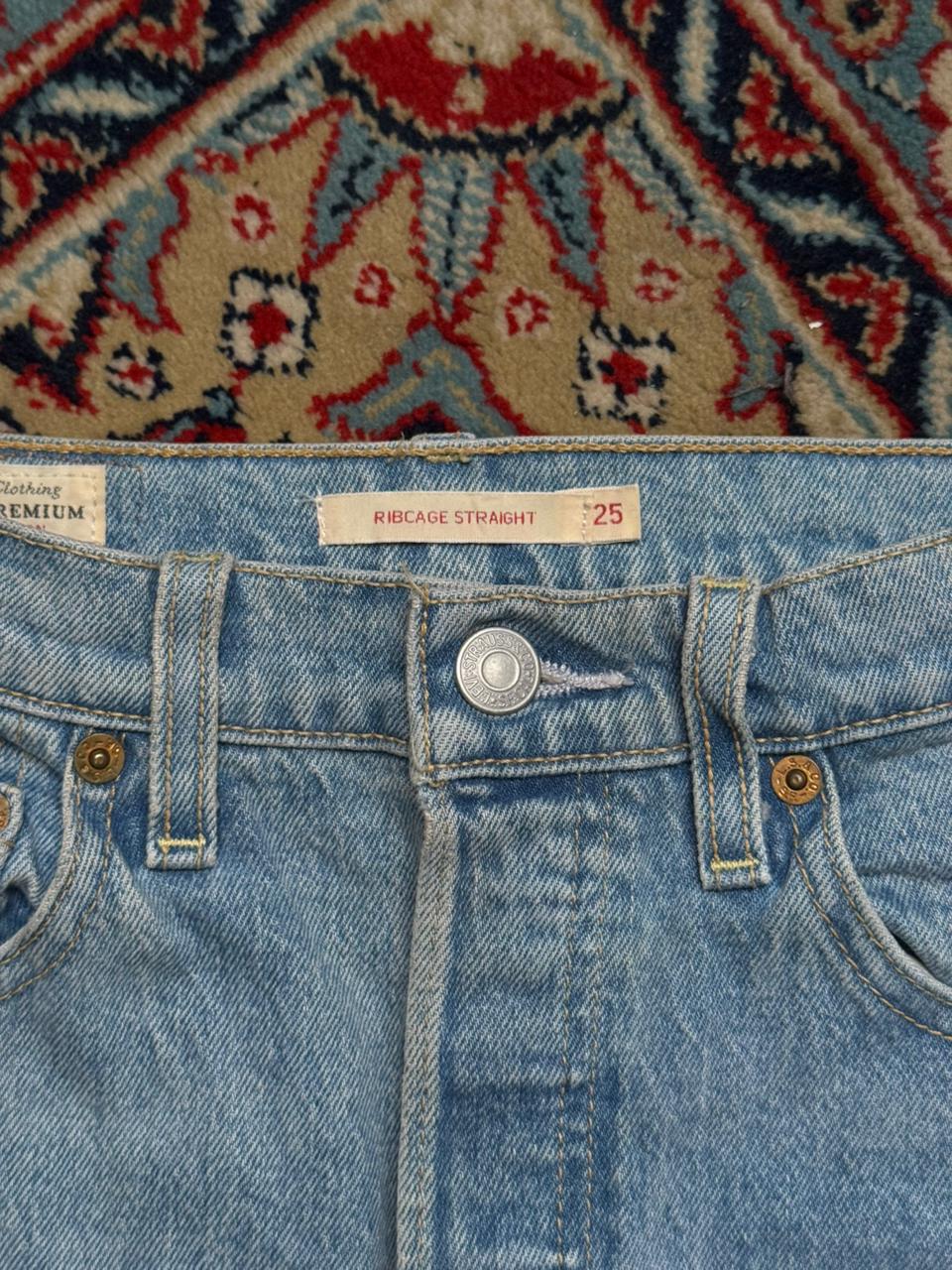 Levi's Premium Ribcage Straight High Rise Light Wash Jeans - 24