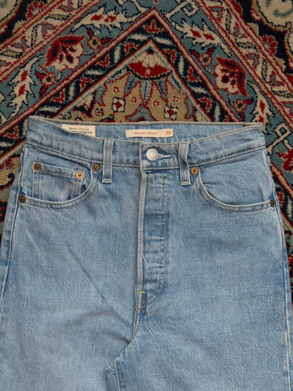 Levi's Premium Ribcage Straight High Rise Light Wash Jeans - 24