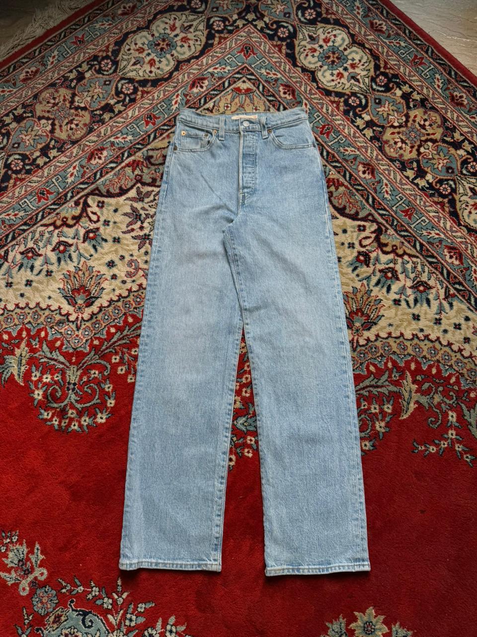 Levi's Premium Ribcage Straight High Rise Light Wash Jeans - 24