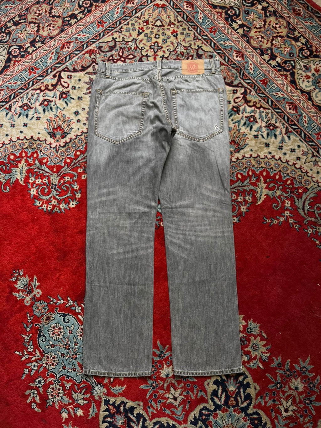 Christian Audigier Denim Distressed Gray Straight FIT Jeans - 34