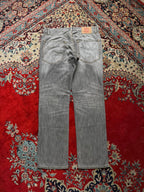 Christian Audigier Denim Distressed Gray Straight FIT Jeans - 34