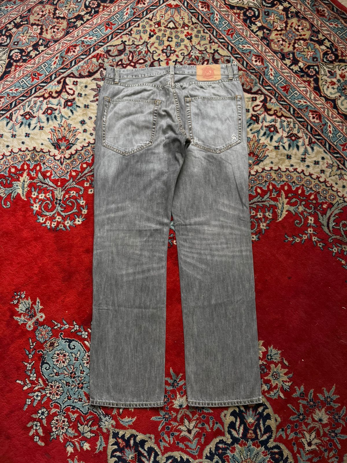 Christian Audigier Denim Distressed Gray Straight FIT Jeans - 34