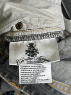 Christian Audigier Denim Distressed Gray Straight FIT Jeans - 34