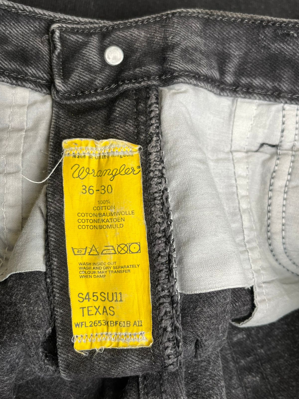 Wrangler Texas UK Made Black Straight FIT Jeans - 32