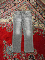 Christian Audigier Denim Distressed Gray Straight FIT Jeans - 34
