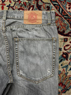 Christian Audigier Denim Distressed Gray Straight FIT Jeans - 34