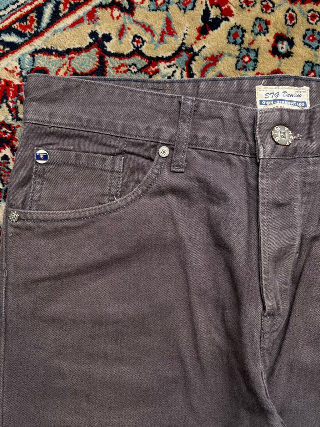 St George by Duffer Owen Straight FIT Grey Jeans - 32
