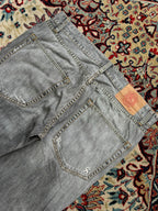 Christian Audigier Denim Distressed Gray Straight FIT Jeans - 34