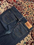 Levi's W521 JAPANESE MADE Dark Wash Indigo Selvedge Denim Straight-SLIM FIT Jeans - 28