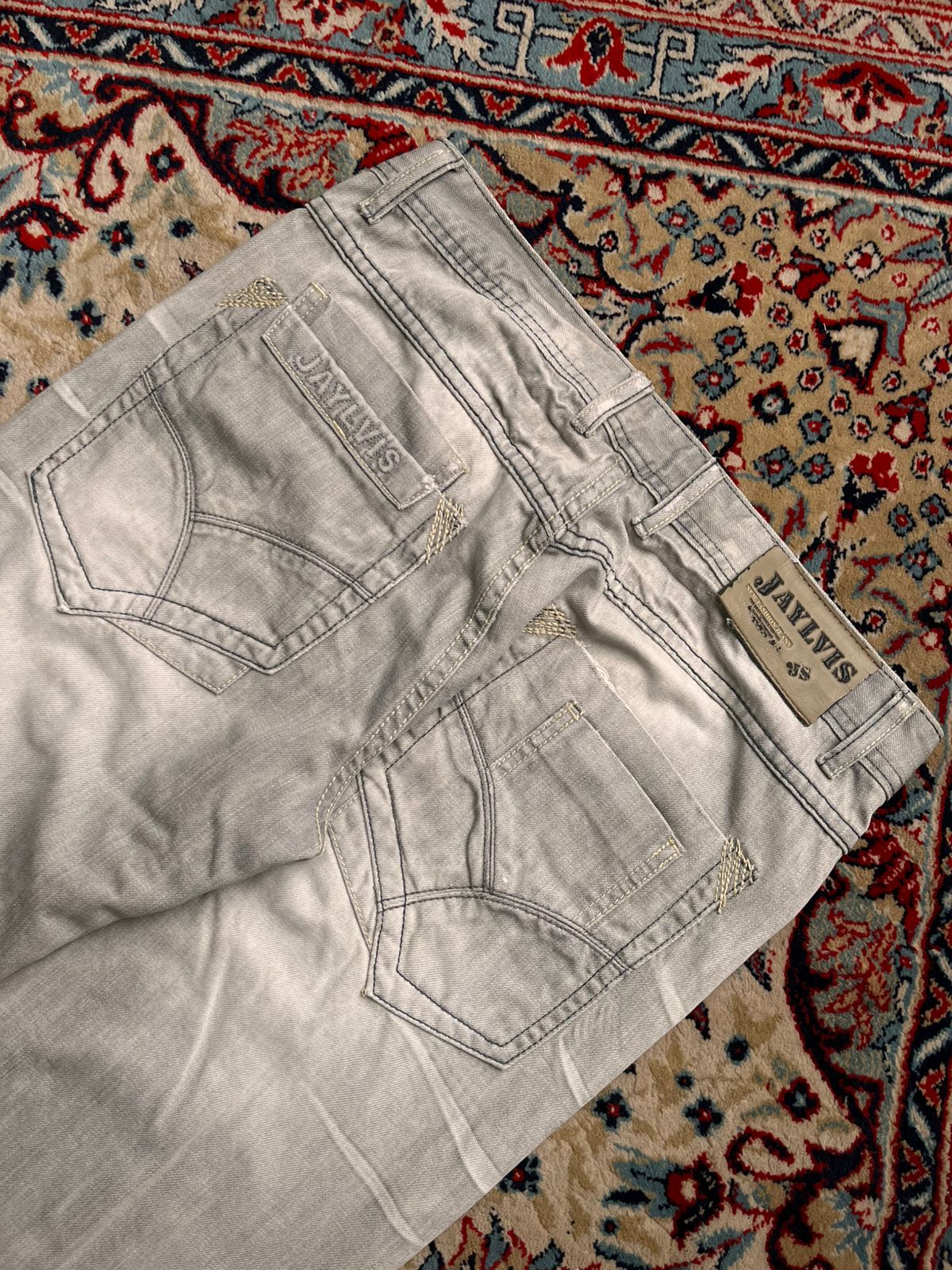 Jaylvis Jeans Grey Acid Wash Denim BOOTCUT FIT JEANS - 32