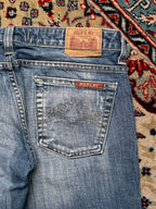 Replay WASHED Blue Distressed Bootcut FIT STURDY Jeans - 30