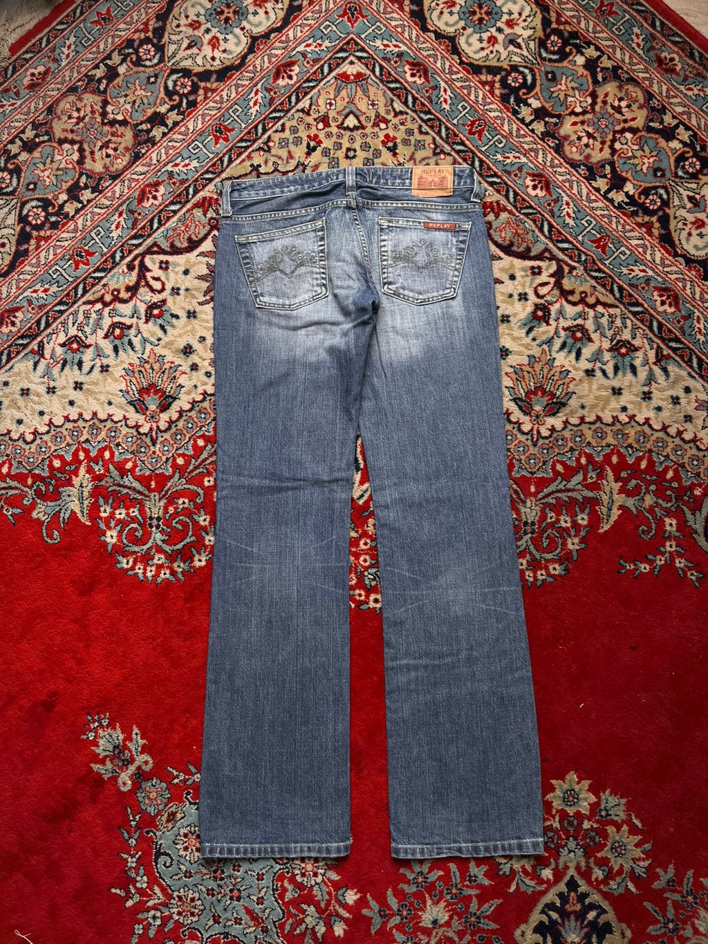 Replay WASHED Blue Distressed Bootcut FIT STURDY Jeans - 30