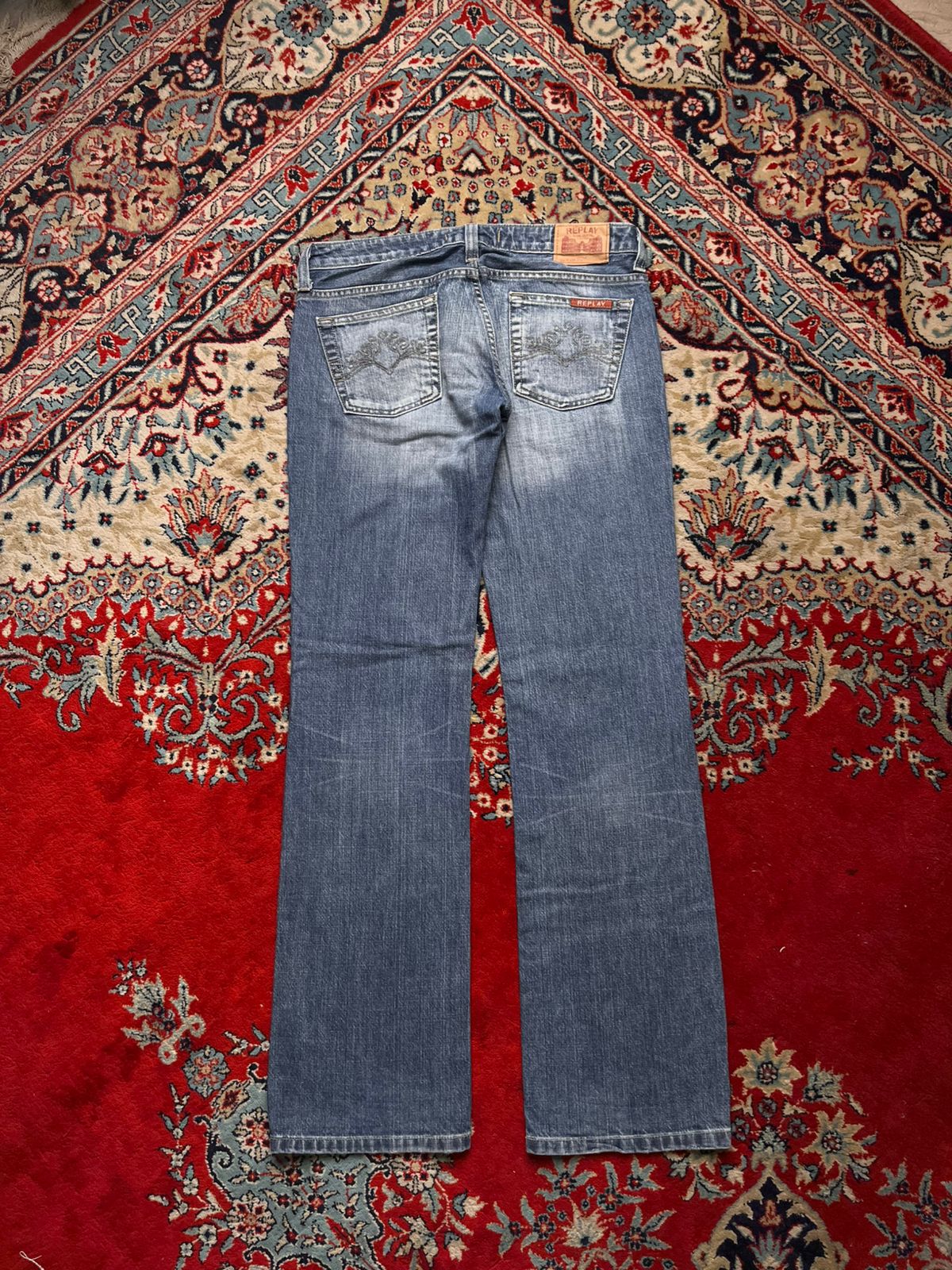Replay WASHED Blue Distressed Bootcut FIT STURDY Jeans - 30