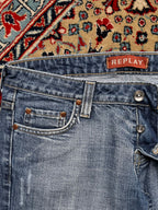 Replay WASHED Blue Distressed Bootcut FIT STURDY Jeans - 30