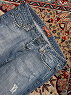 Replay WASHED Blue Distressed Bootcut FIT STURDY Jeans - 30