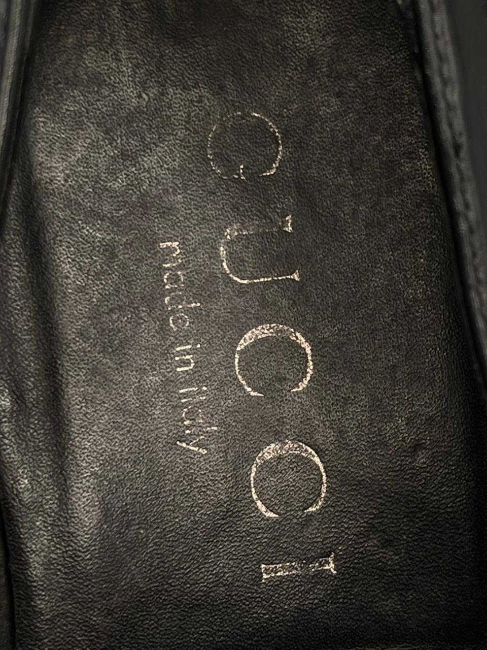 Gucci Black Leather Double G Marmont Loafers - 41.5