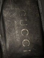 Gucci Black Leather Double G Marmont Loafers - 41.5