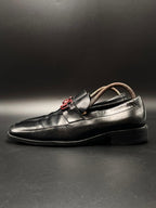 Gucci Black Leather Double G Marmont Loafers - 41.5
