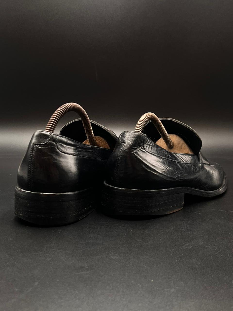 Gucci Black Leather Double G Marmont Loafers - 41.5