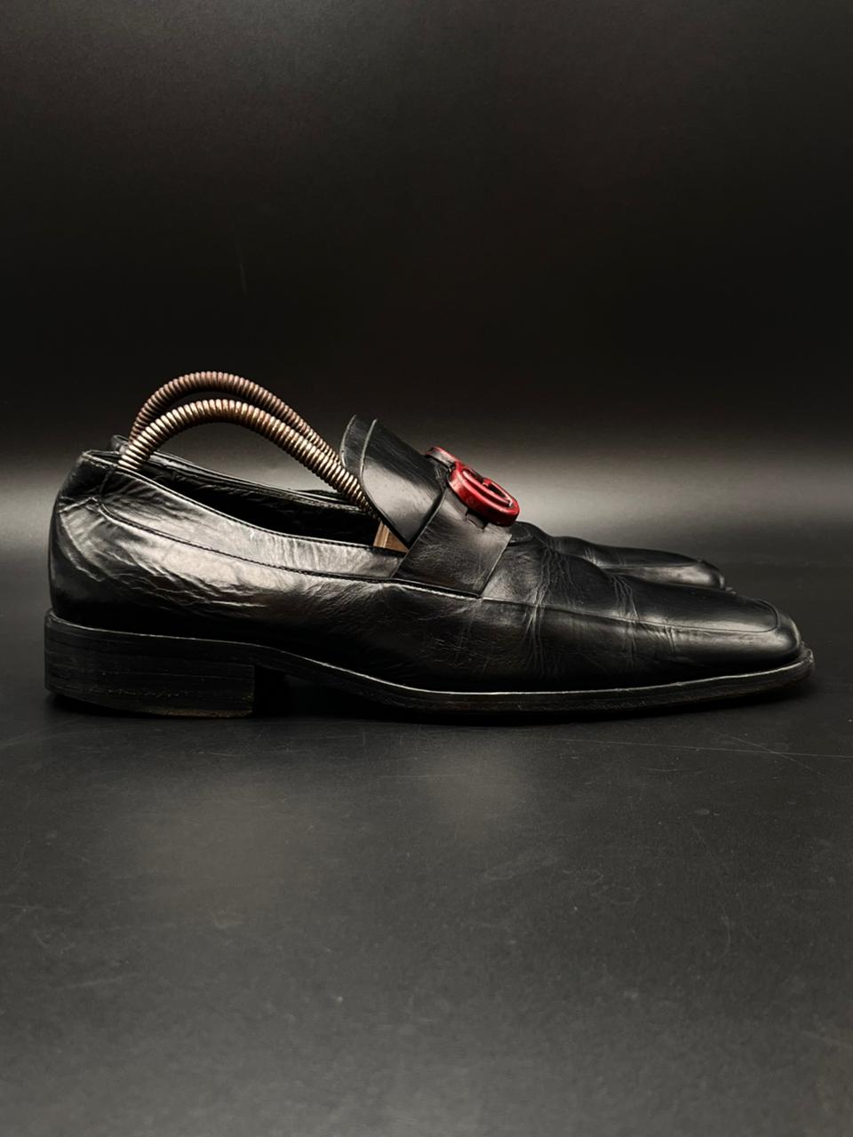 Gucci Black Leather Double G Marmont Loafers - 41.5