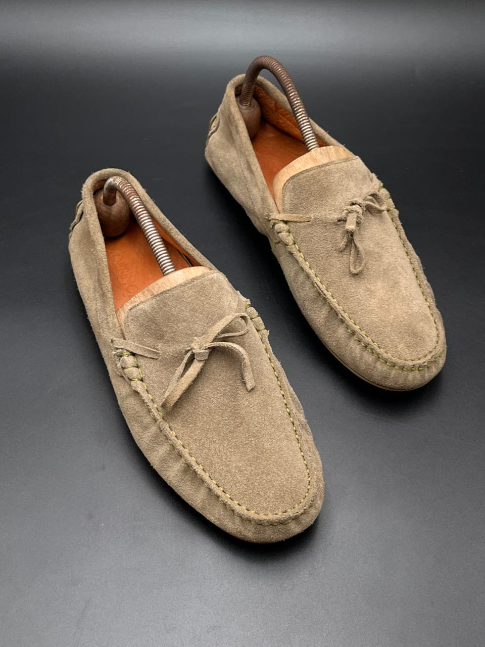 Derimod Tan Suede Leather Moccasins Loafers