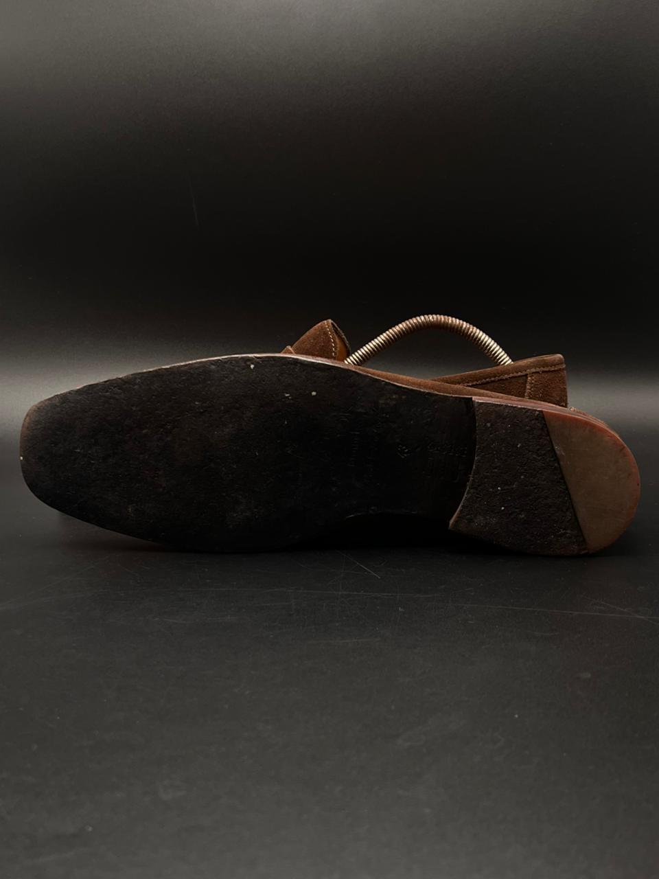 Sacoôr Brothers Men's Brown Suede Penny Loafers