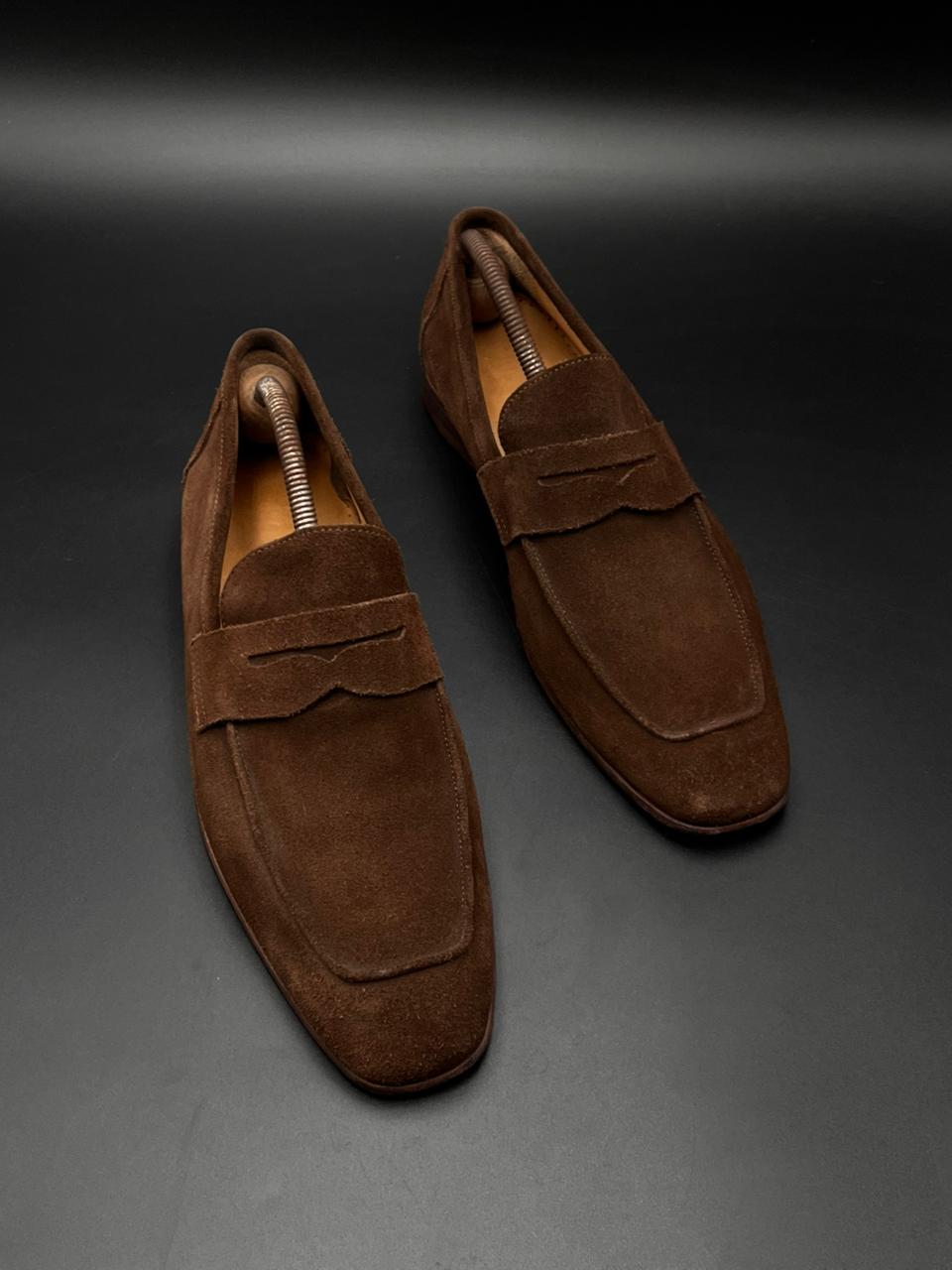 Sacoôr Brothers Men's Brown Suede Penny Loafers
