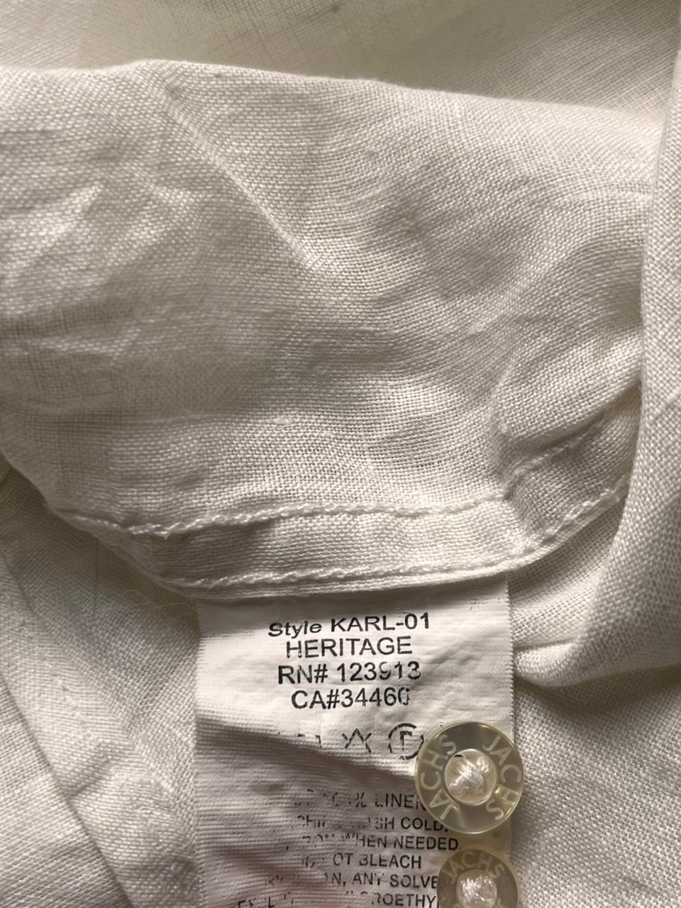 Jachs NY Heritage Pure Linen Breathable Button Down Shirt - XL